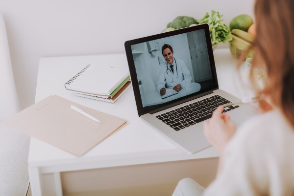 image of patient having online consultation